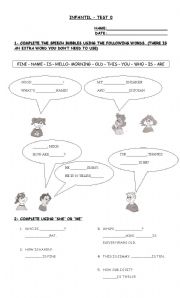English Worksheet: dialogues - verb to be