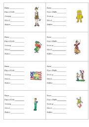 English worksheet: when were you born?