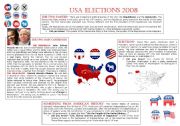 English Worksheet: USA Elections 2008- Part 1