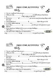 English Worksheet: Free time activities