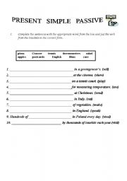 English worksheet: Passive voice