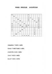 English worksheet: word puzzle: free time (solution)