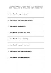 English worksheet: Write Answers