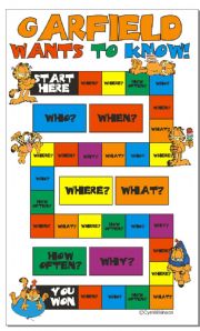 English Worksheet: Game: Garfield wants to know!