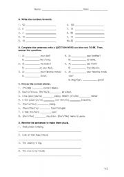 English Worksheet: review