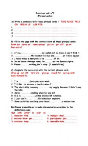 Phrasal verbs  worksheet