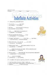 English Worksheet: Some/any activities