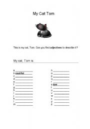 English Worksheet: My cat Tom