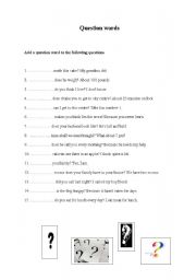 English Worksheet: Question words