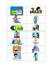 English worksheet: routine verbs pics