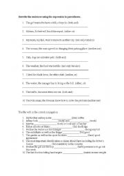 English Worksheet: Conjuction