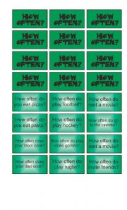 Game: Garfield wants to know - How often cards