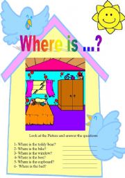 English Worksheet: Where is...? (2pages)