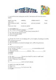 English worksheet: IN THE HOTEL 