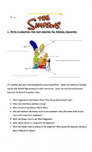English Worksheet: The Simpsons: 