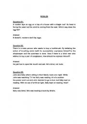 English Worksheet: Riddles with answers