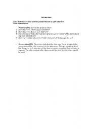 English worksheet: Job interview