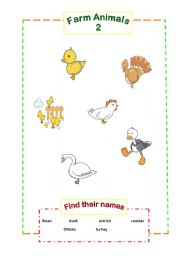 English Worksheet: farm animals 2