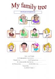 English Worksheet: my family tree