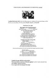 English Worksheet: Song: 