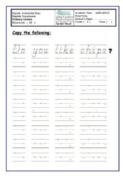 English worksheet: handwriting