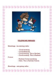 English Worksheet: telephone points- how to use the phone