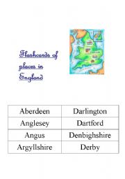 English worksheet: Places in england