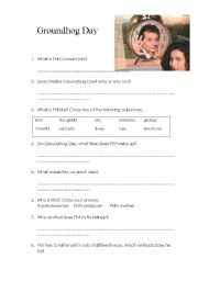 English Worksheet: Groundhog Day Question Sheet