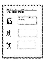 English worksheet: TENSES WITH SHADOWS
