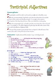 English Worksheet: Participial Adjectives