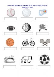 English worksheet: sport vovabulary