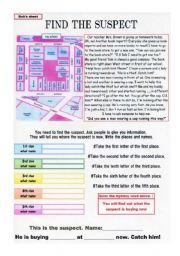 English Worksheet: Solving a crime on worksheet Part 1