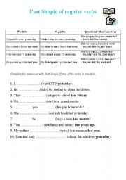 English Worksheet: Past Simple - theory and practice