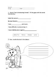 English worksheet: Jimmy Five from Monicas gang