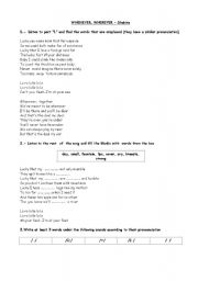 English worksheet: song