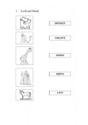 English worksheet: Animals