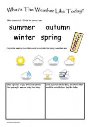 English Worksheet: Whats The Weather Like Today 3
