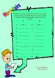 English Worksheet: Word pairs