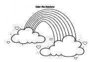 English Worksheet: Color the rainbow