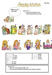 English Worksheet: Everyday activities