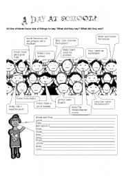 English Worksheet:  DAY AT SCHOOL