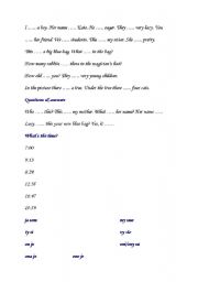 English worksheet: to be