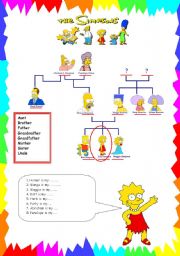 English Worksheet: lisa simpson family