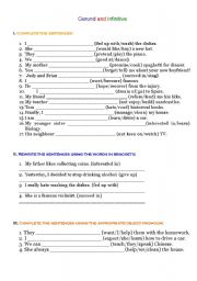 English Worksheet: GERUND AND INFINITIVE