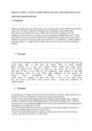 English Worksheet: writing material