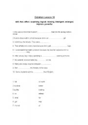 English worksheet: dictation