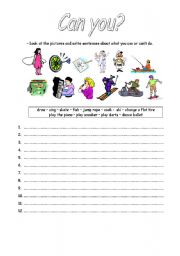English Worksheet: Can you?