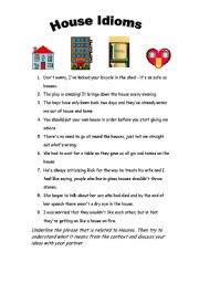 English Worksheet: houses and homes idioms worksheet