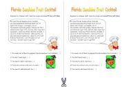 English Worksheet: Florida Sunshine Fruit Cocktail - reading activity