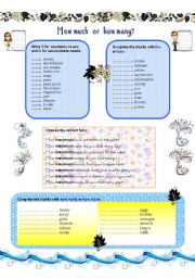 English Worksheet: MUCH   or  MANY
